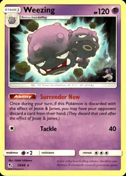 WEEZING 29/68 Pokemon Card Hidden Fates Near Mint - Image 1
