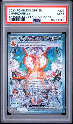 2023 POKEMON OBF EN-OBSIDIAN FLAMES SPECIAL ILLUSTRATION RARE CHARIZARD EX PSA 9 - Image 1