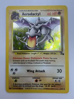 Aerodactyl Holo Rare Fossil 1/62 Pokemon Card LP/NM - Image 1