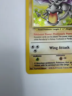 Aerodactyl Holo Rare Fossil 1/62 Pokemon Card LP/NM - Image 3