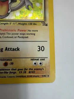 Aerodactyl Holo Rare Fossil 1/62 Pokemon Card LP/NM - Image 5