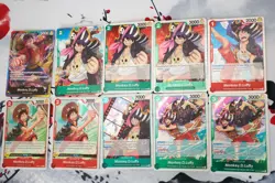 One Piece TCG Luffy Lot 10 Cards Foil - English - Image 1