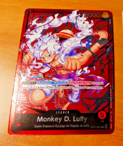 ONE PIECE CARD GAME CARTE HOLO MONKEY D. LUFFY ST21-001 LEADER FR MINT - Image 1