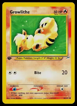 Pokemon Card - Growlithe Neo Destiny 68/105 1st Edition Common - Image 1