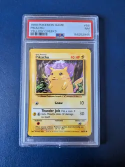 Pokemon TCG Pikachu Yellow Cheeks 58/102 Base Set Unlimited WOTC Card PSA 7 - Image 1