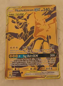 Pikachu & Zekrom GX SM248 Jumbo Cards Gold Holo Pokemon TCG CGC (NM) - Image 1