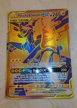 Pikachu & Zekrom GX SM248 Jumbo Cards Gold Holo Pokemon TCG CGC (NM) - Image 2