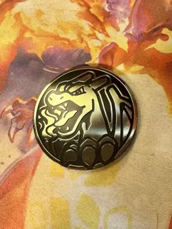 Pokemon TCG Charizard HOLO FOIL Coin GOLD Mirror JUMBO 2022 NEW NEAR MINT - Image 1