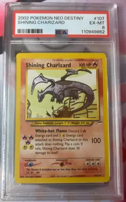 2002 POKEMON NEO DESTINY #107/105 SHINING CHARIZARD HOLO PSA 6 - Image 1