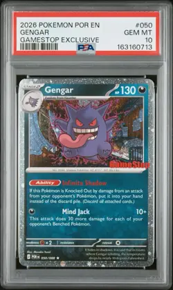 2026 Pokemon TCG Gengar Cosmos Holo GameStop Exclusive Promo 050/088 PSA 10 - Image 1