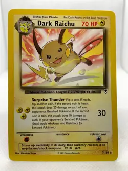 Pokemon TCG Dark Raichu Legendary Collection Non-Holo Rare 7/110 2002 - Image 1