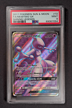 2017 Pokemon Mewtwo GX 72/73 Sun & Moon Shining Legends Full Art PSA 9 MINT - Image 1