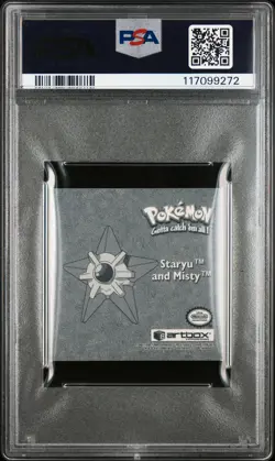 1999 POKEMON STICKERS SER 1 BONUS PRISM STICKERS #PR15 STARYU AND MISTY PSA 7 - Image 2