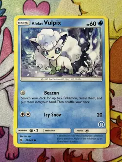 Alolan Vulpix 21/145 S&M Guardians Rising Common Pokemon Deck Stamped HP - Image 1