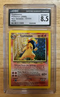 Pokemon CGC 8.5 NM/MINT+ 2000 Typhlosion 17/111 Neo Genesis Holo Rare Card - Image 1