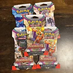 Pokemon Paldea Evolved Sleeved Booster Packs SEALED - LOT OF 5 RANDOM ART - Image 1