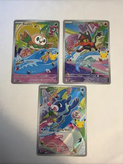 Pokemon First Partner Illustration Collection Series 1 Alolan Starters Promo Set - Image 1