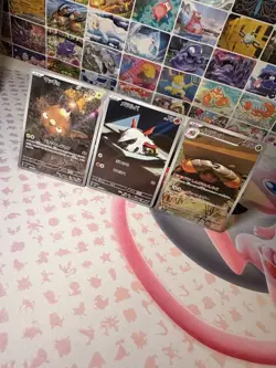 Pokemon Japanese Holo AR Stunfisk, Larvesta, Crustle Lot (3 Cards) - Image 1