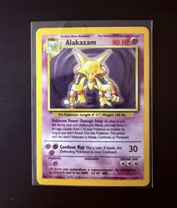 Pokemon TCG Alakazam 1/102 Base Set Unlimited Holo Rare English 1999 - Image 1