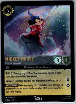 Mickey Mouse - Playful Sorcerer 7/D23 Foil D23 Promos - Disney Lorcana Card - NM - Image 1
