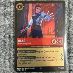 Disney Lorcana Whispers in the Well Hans Brazen Manipulator 117/204 Cold Foil - Image 1