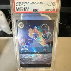 Disney Lorcana Aurora Dreaming Guardian Enchanted Foil 213/204 PSA 10 - Image 1