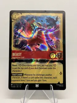 2025 Disney Lorcana Whispers in the Well Beast Aggressive Lord Foil 113/204 - Image 1