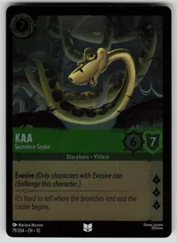 Kaa - Secretive Snake Cold Foil Whispers in the Well 79/204 Disney Lorcana NM - Image 1