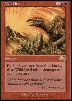 MTG Wildfire, Urza's Saga, Heavily Played, English - Image 1