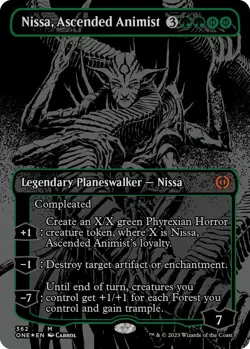 Nissa, Ascended Animist (Oil Slick Raised Foil) 362 Phyrexia All Will Be One NM - Image 1