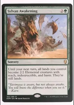 Sylvan Awakening 183 Rare Dominaria Magic: The Gathering Foil Near Mint - Image 1