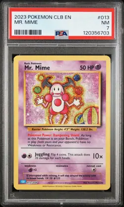 2023 POKEMON BLASTOISE & SUICUNE EX DECK #013 MR. MIME PSA 7 - Image 1