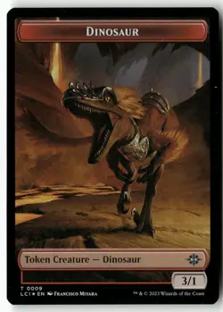 Treasure (0002) // Dinosaur (0009) Two-Sided Token 2 // 9 Jurassic World Foil NM - Image 1