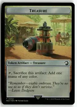 Treasure (0002) // Dinosaur (0009) Two-Sided Token 2 // 9 Jurassic World Foil NM - Image 2
