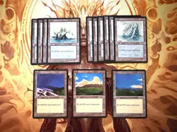 MTG Ice Age ❄ Lands Lot (13) - 10x Islands💧, 3 Plains☀ (VG-LP) - Image 1