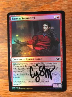 Magic the Gathering MTG foil Tavern Scoundrel Modern Horizons 2 signed NM - Image 1