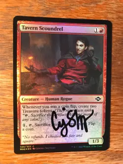 Magic the Gathering MTG foil Tavern Scoundrel Modern Horizons 2 signed NM - Image 2