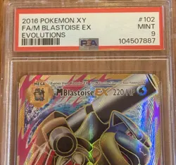 M Blastoise EX Pokemon TCG Evolutions Ultra Rare Full Art Holo 102/108 PSA 9 - Image 2