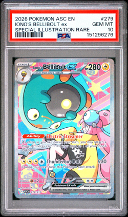 2026 POKEMON ASC EN-ASCENDED HEROES 279 IONO'S BELLIBOLT EX SPECIAL ILLUS PSA 10 - Image 1