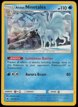 Alolan Ninetales (Cracked Ice Holo) 28/147 Holo Rare Deck Exclusives Pokemon MP - Image 1