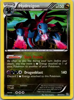 Hydreigon 97/124 - Dragons Exalted Pokemon Holo Rare NM - Image 1