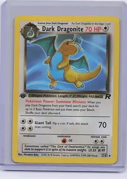 Dark Dragonite 22/82 Rare Team Rocket Pokemon 1st Edition Lightly Played - Image 1