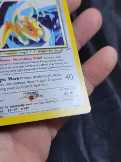 Holo Foil Light Dragonite # 14/105 Neo Destiny Set Pokemon Trading TCG Cards MP - Image 4