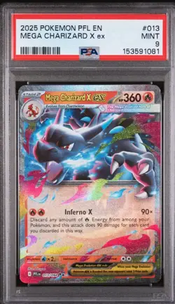 2025 POKEMON PFL EN-PHANTASMAL FLAMES MEGA CHARIZARD X EX 013 - Image 1