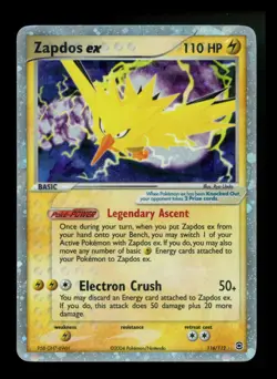 #2 Zapdos ex 116/112 EX FireRed LeafGreen 2004 Holo Secret Rare Pokemon Card TCG - Image 1