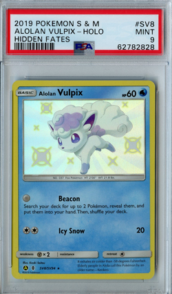 Pokemon - Alolan Vulpix (SV8/SV94) - Holo Rare - Hidden Fates [PSA 9] - Image 1