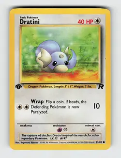 Dratini 53/82 1st Edition Common Team Rocket Pokemon 2000 Lightly Played - Image 1