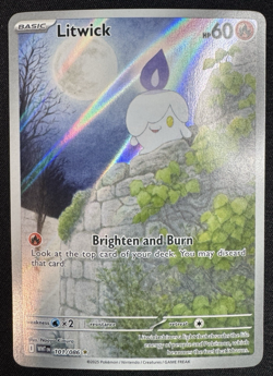 Pokemon Litwick 101/086 White Flare Illustration Rare Full Art Holo TCG Card - Image 1