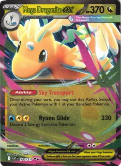 MEGA DRAGONITE EX 152/217 DOUBLE RARE ASCENDED HEROES POKEMON HOLO NEAR MINT - Image 2