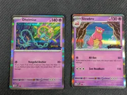 Pitch Black Pre-release Stamped Promo Pokemon Slowbro MEP 083 Dhelmise MEP 084 - Image 1